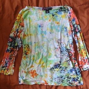 Peck And Peck Y2K Colorful Long Sleeve Top